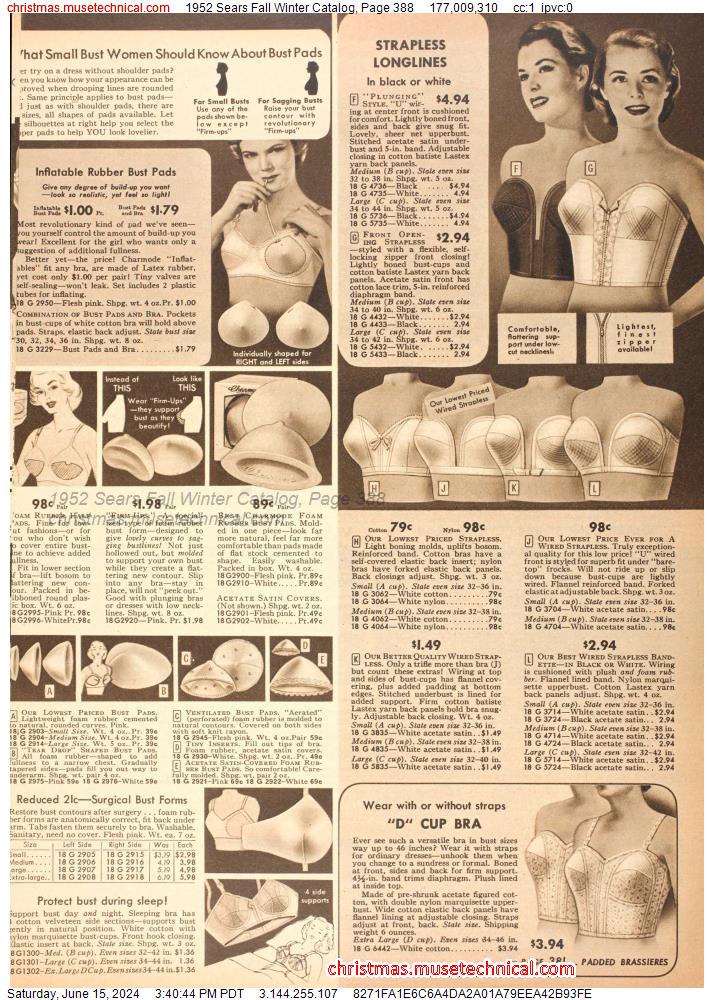 1952 Sears Fall Winter Catalog, Page 388