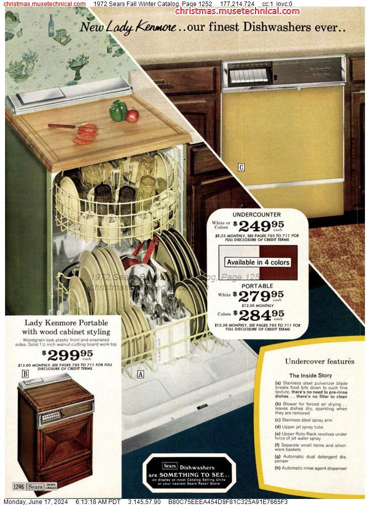 1972 Sears Fall Winter Catalog, Page 1252