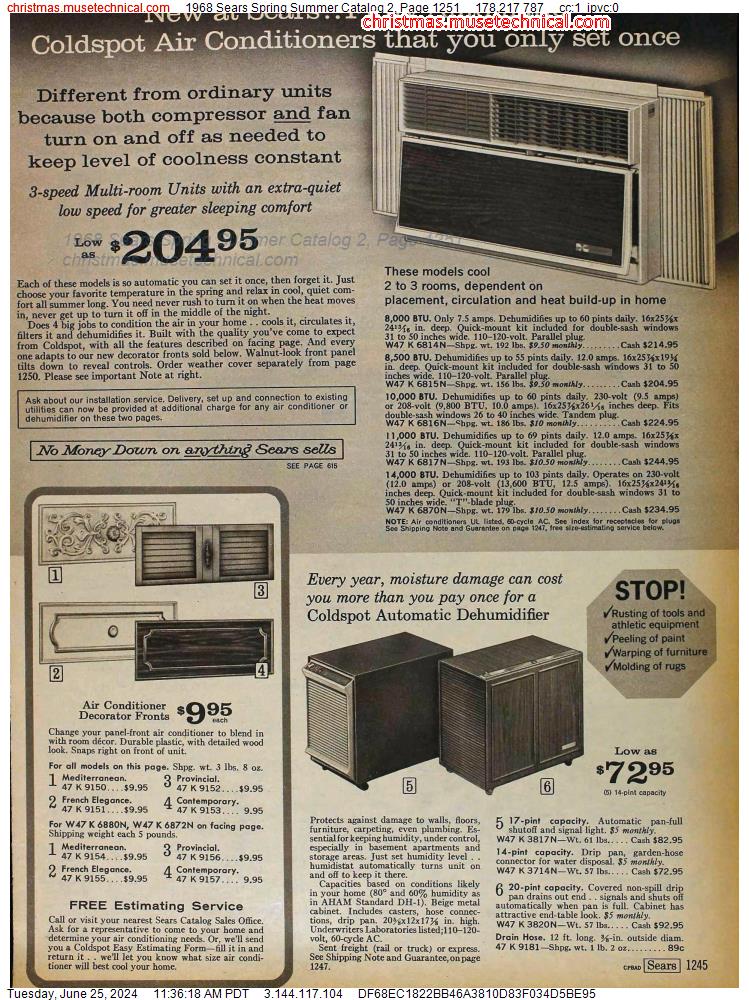 1968 Sears Spring Summer Catalog 2, Page 1251