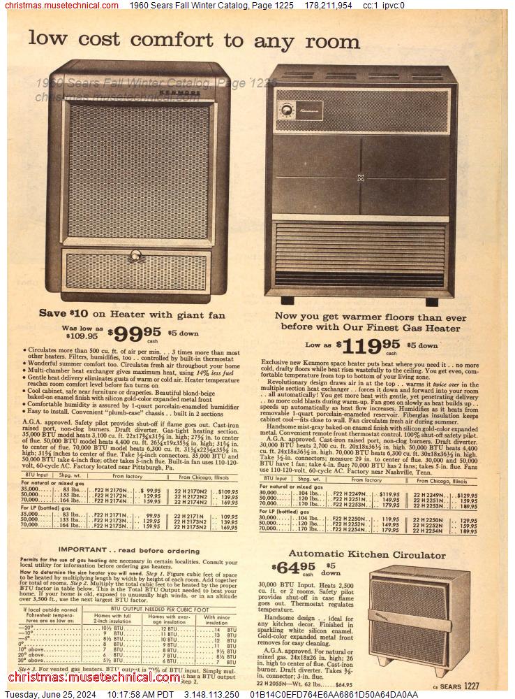 1960 Sears Fall Winter Catalog, Page 1225