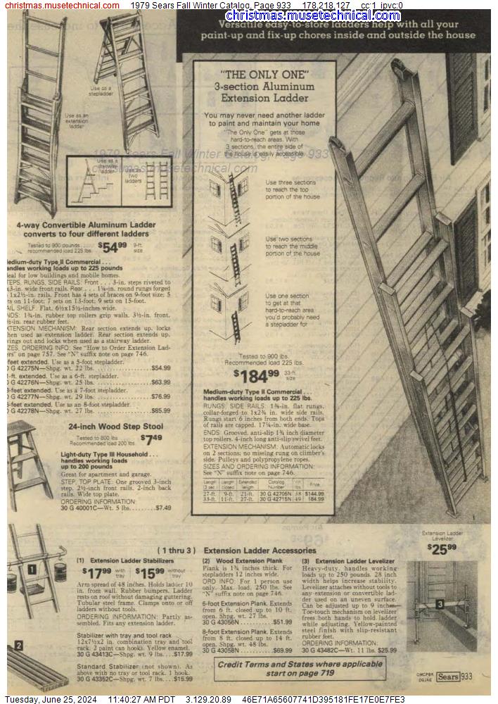 1979 Sears Fall Winter Catalog, Page 933