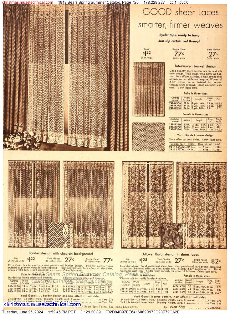 1943 Sears Spring Summer Catalog, Page 726