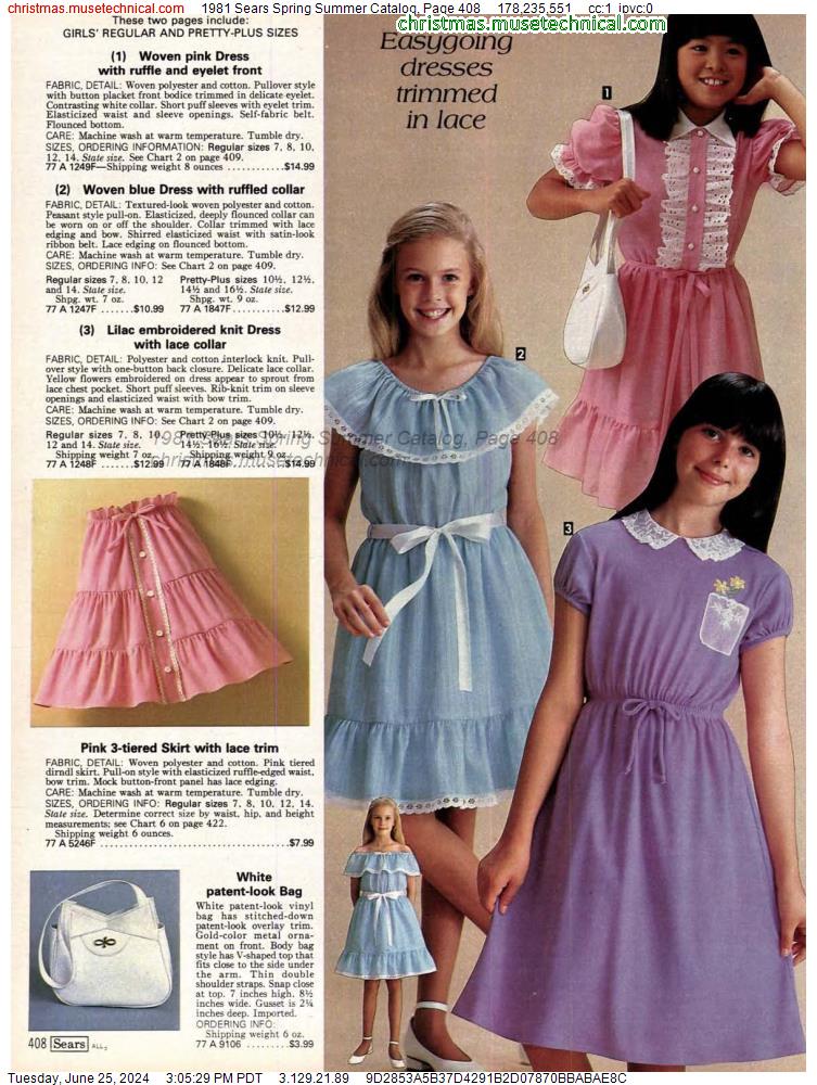 1981 Sears Spring Summer Catalog, Page 408
