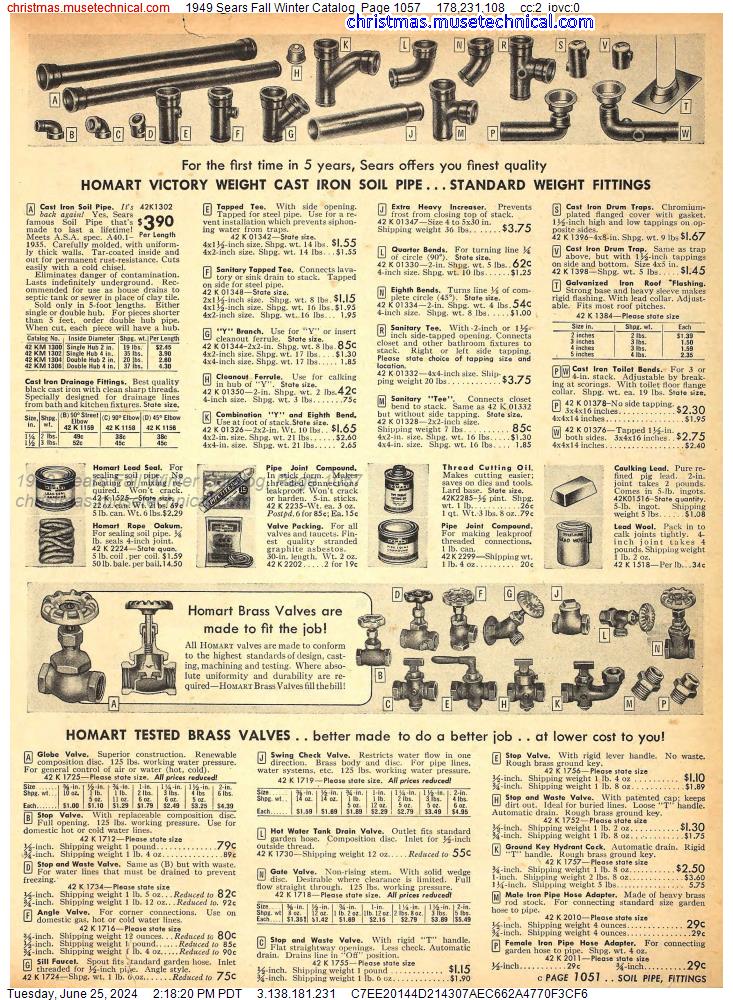 1949 Sears Fall Winter Catalog, Page 1057