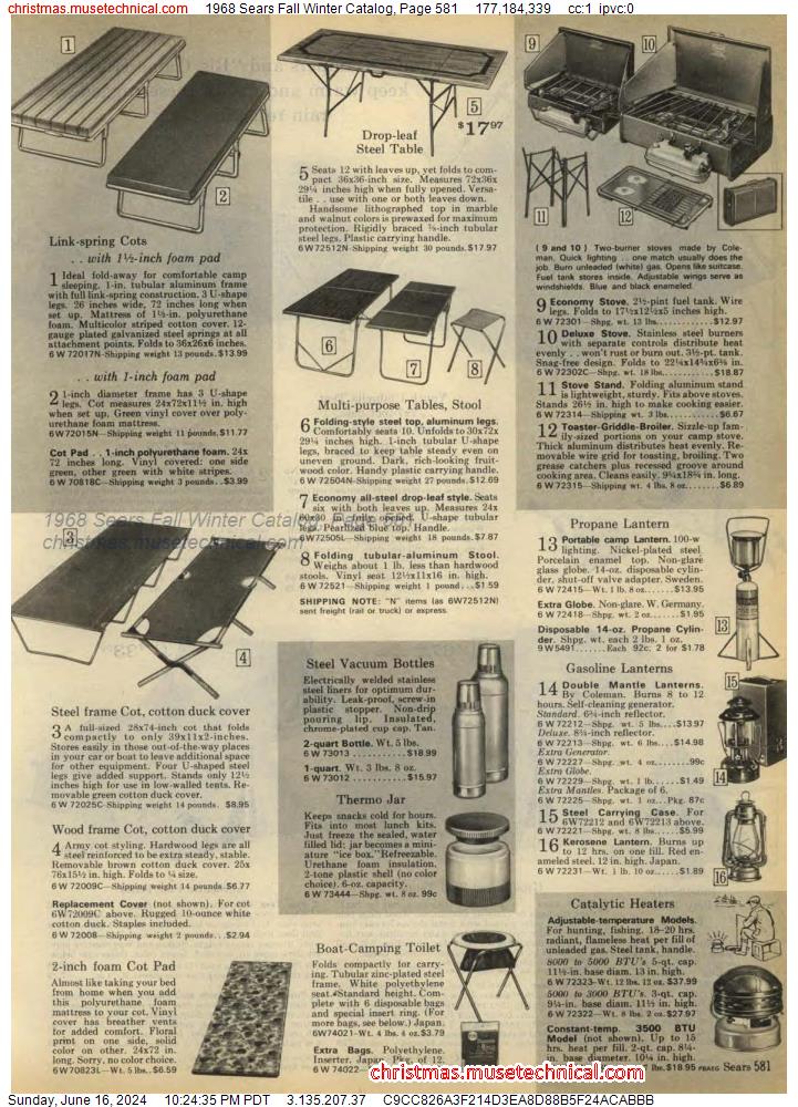 1968 Sears Fall Winter Catalog, Page 581