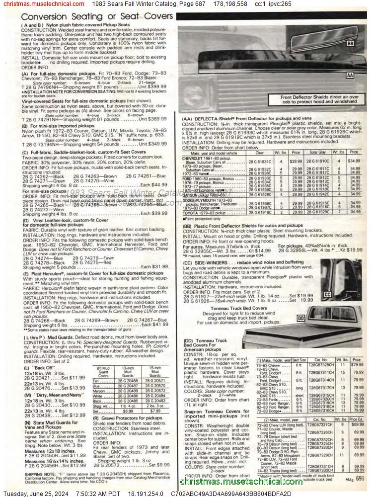 1983 Sears Fall Winter Catalog, Page 687