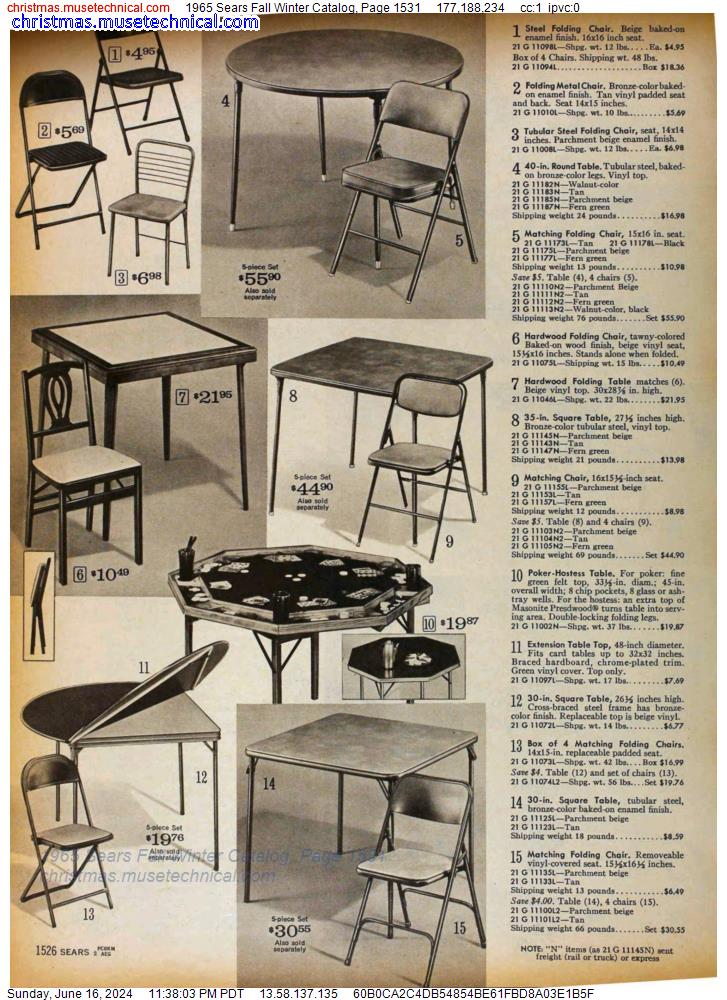1965 Sears Fall Winter Catalog, Page 1531