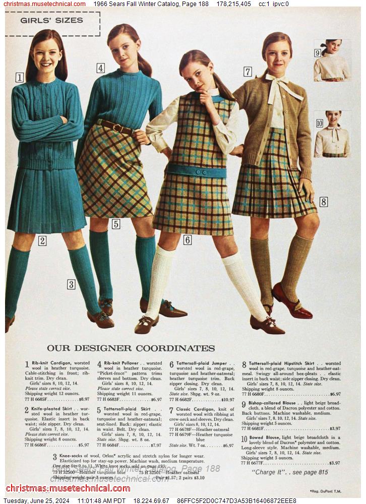 1966 Sears Fall Winter Catalog, Page 188