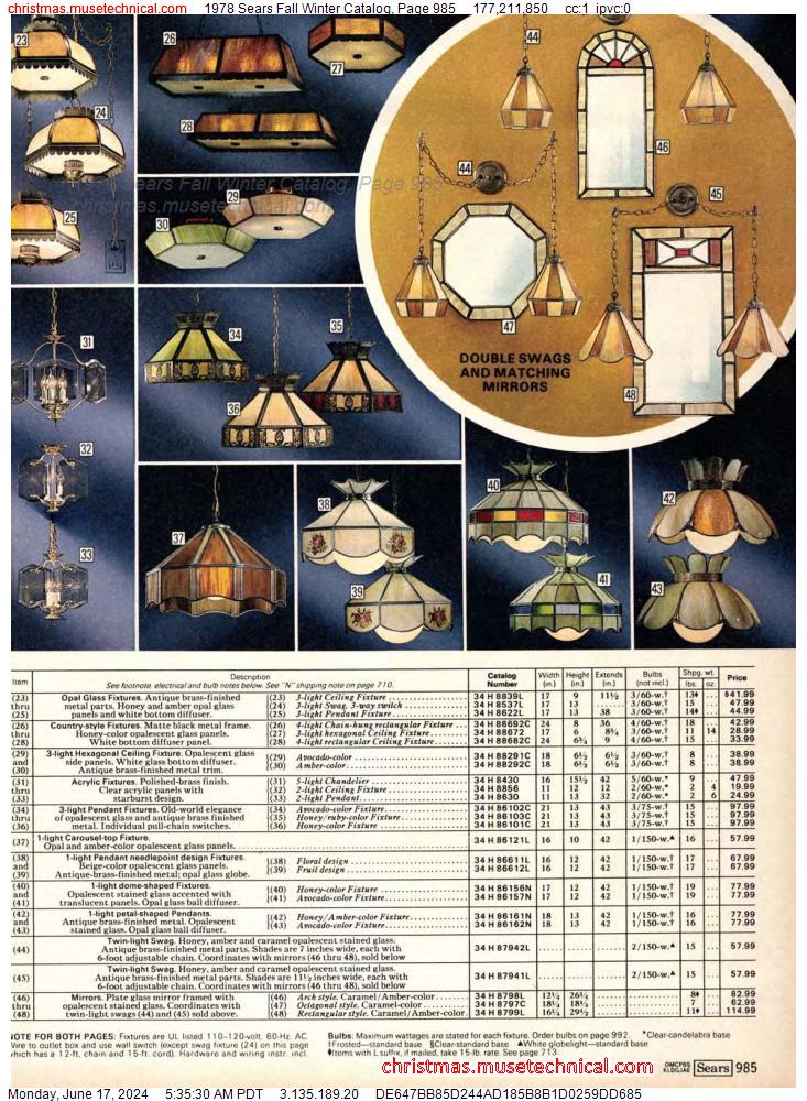 1978 Sears Fall Winter Catalog, Page 985