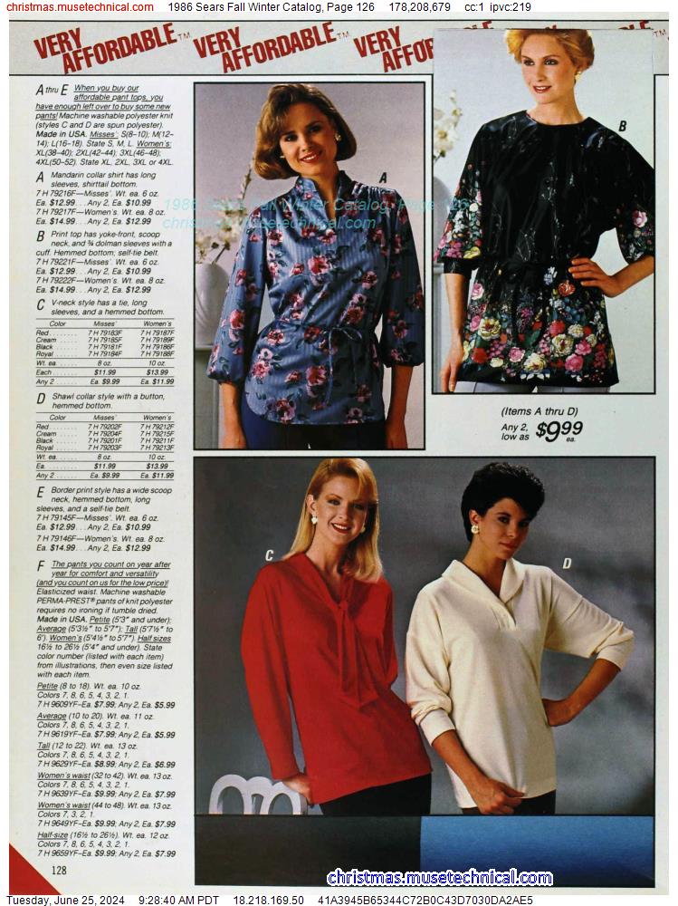 1986 Sears Fall Winter Catalog, Page 126