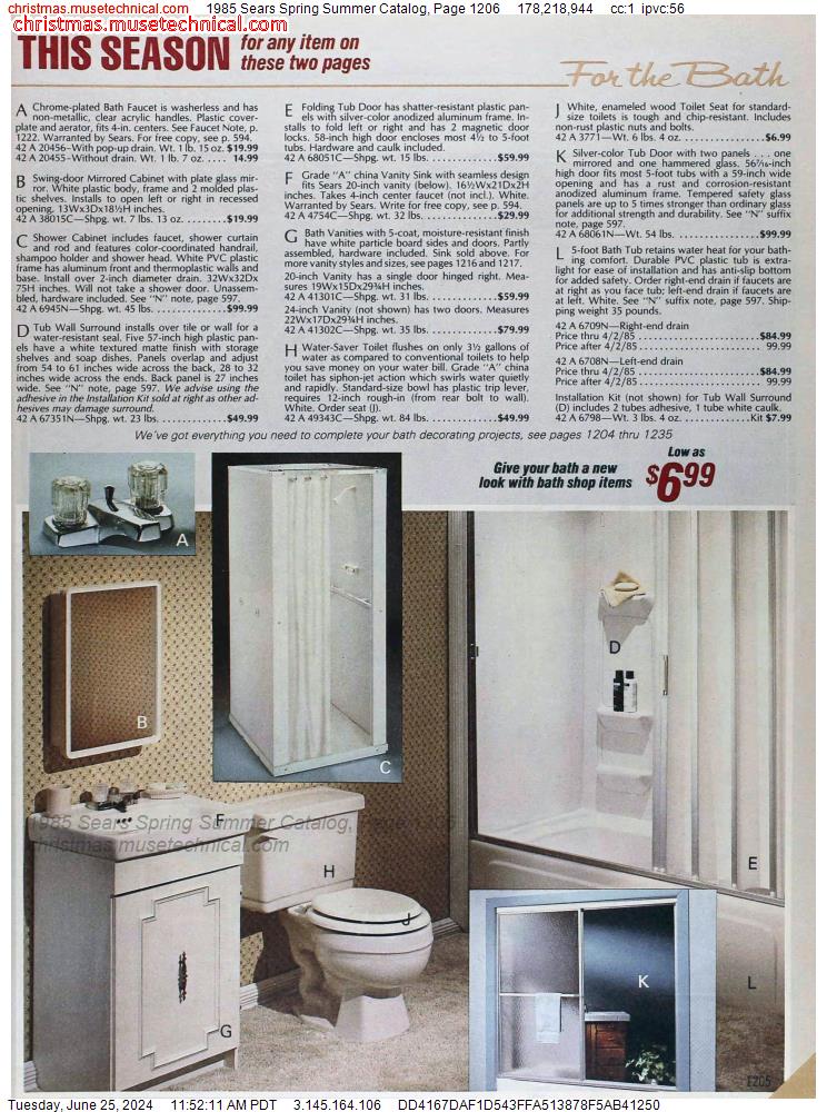 1985 Sears Spring Summer Catalog, Page 1206