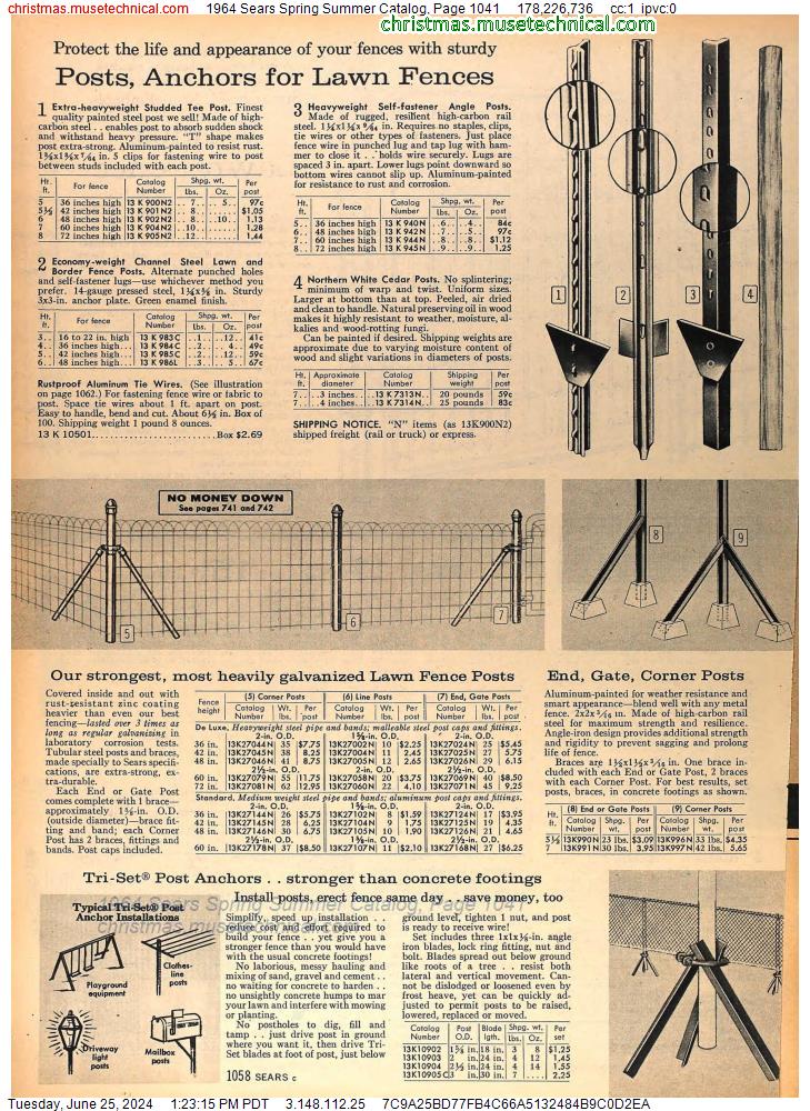 1964 Sears Spring Summer Catalog, Page 1041