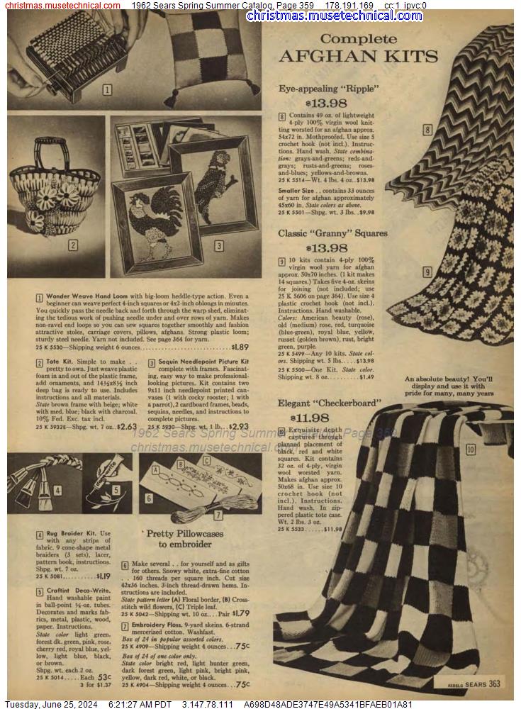 1962 Sears Spring Summer Catalog, Page 359