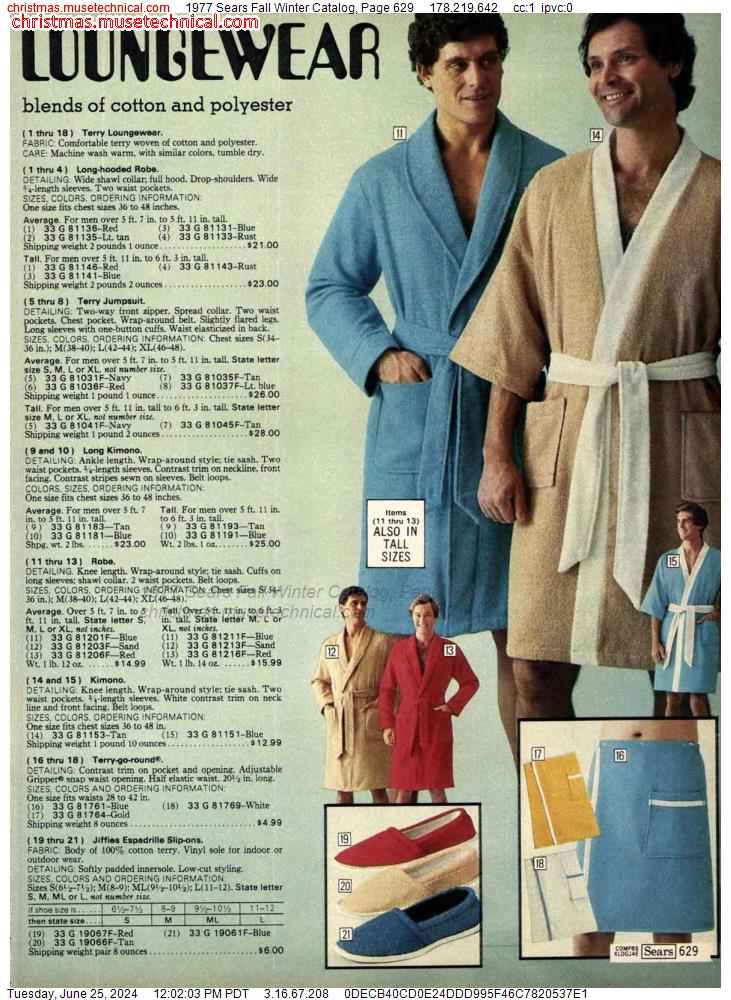 1977 Sears Fall Winter Catalog, Page 629