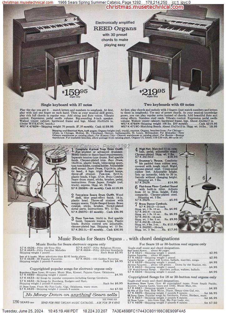 1966 Sears Spring Summer Catalog, Page 1292