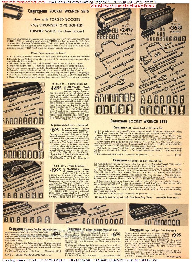1949 Sears Fall Winter Catalog, Page 1252