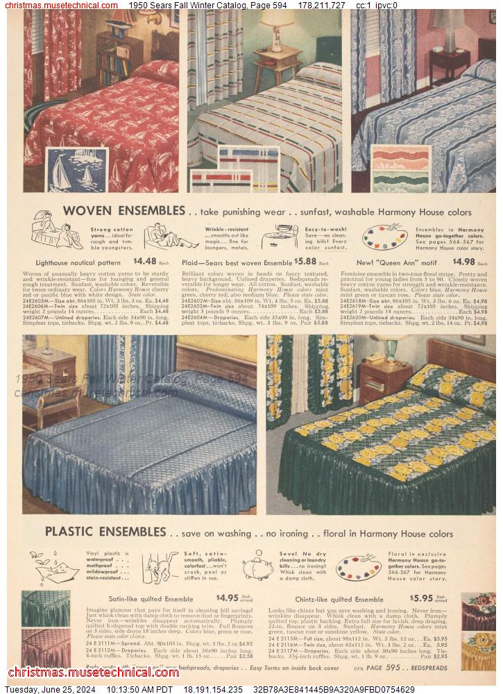 1950 Sears Fall Winter Catalog, Page 594