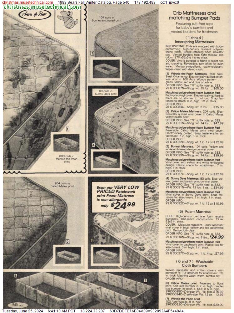 1983 Sears Fall Winter Catalog, Page 540