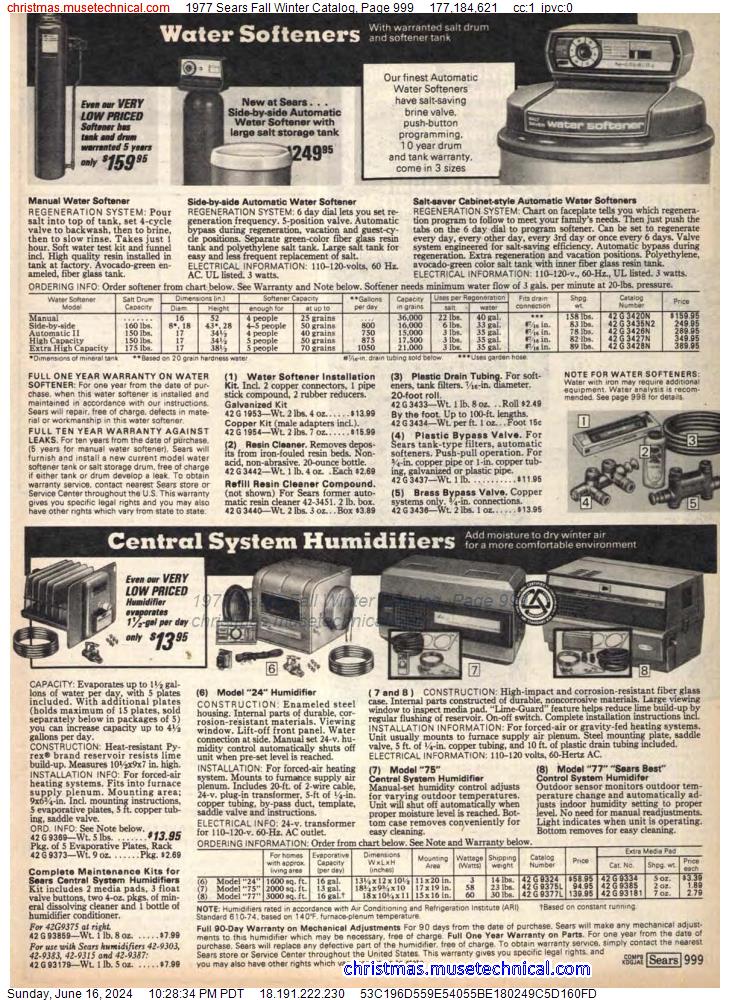 1977 Sears Fall Winter Catalog, Page 999