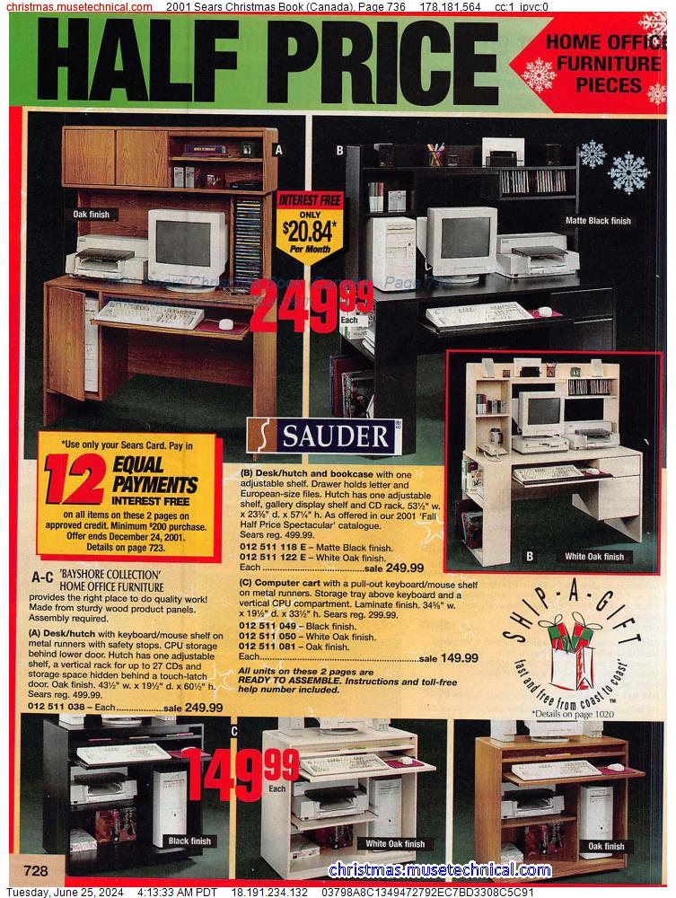 2001 Sears Christmas Book (Canada), Page 736