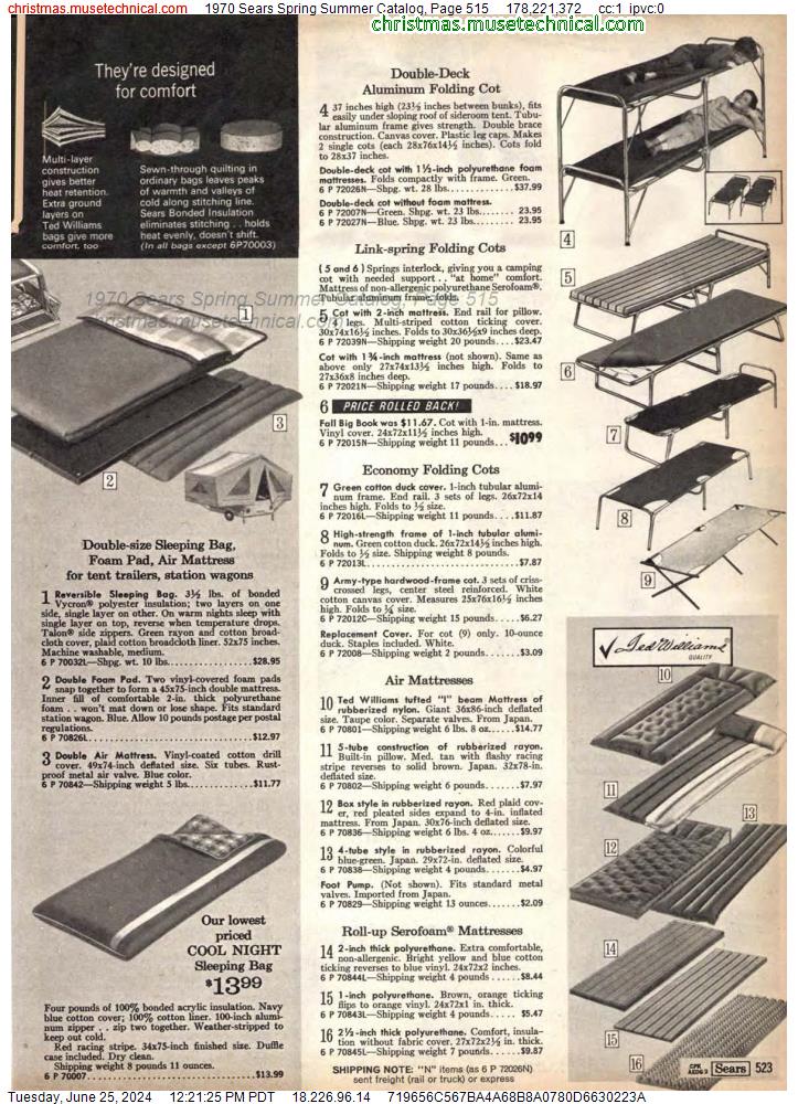 1970 Sears Spring Summer Catalog, Page 515