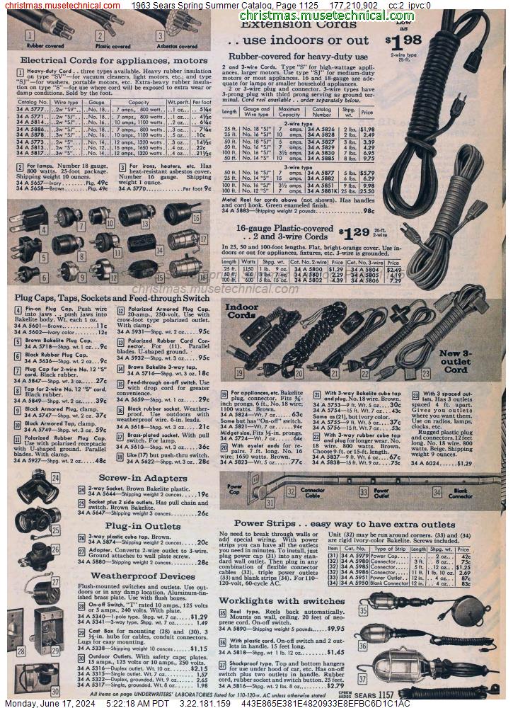 1963 Sears Spring Summer Catalog, Page 1125