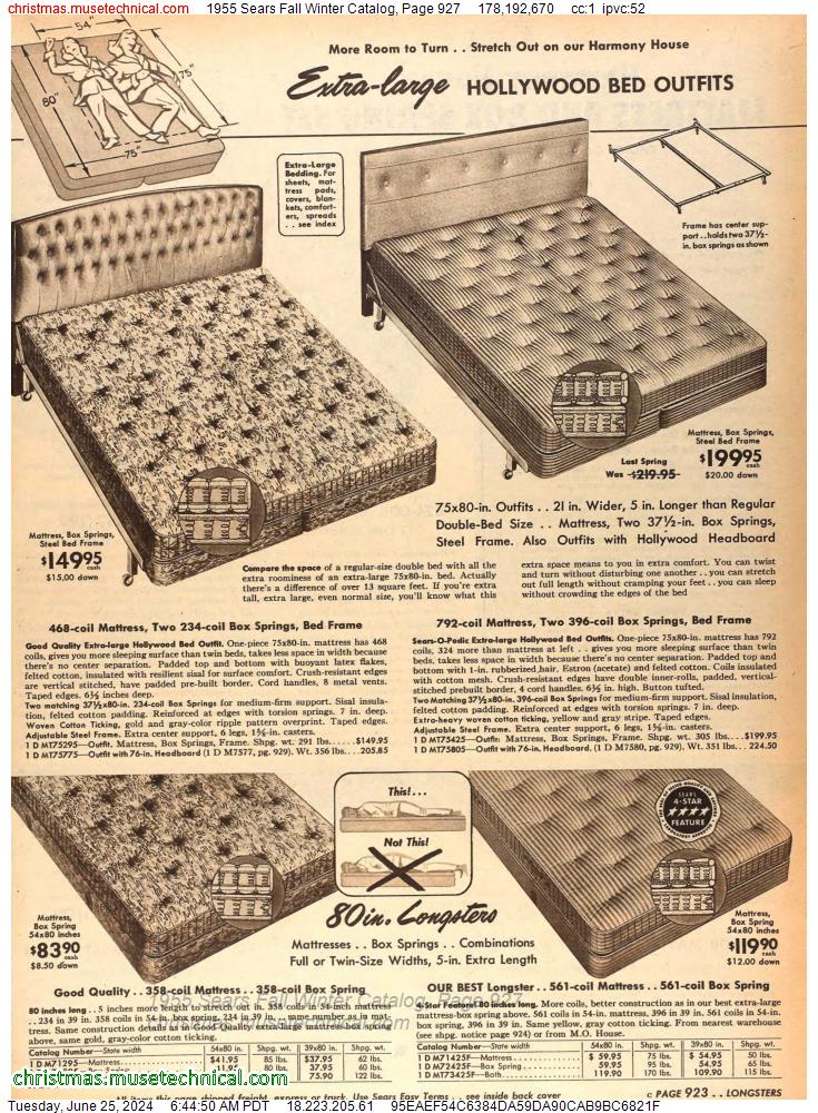 1955 Sears Fall Winter Catalog, Page 927