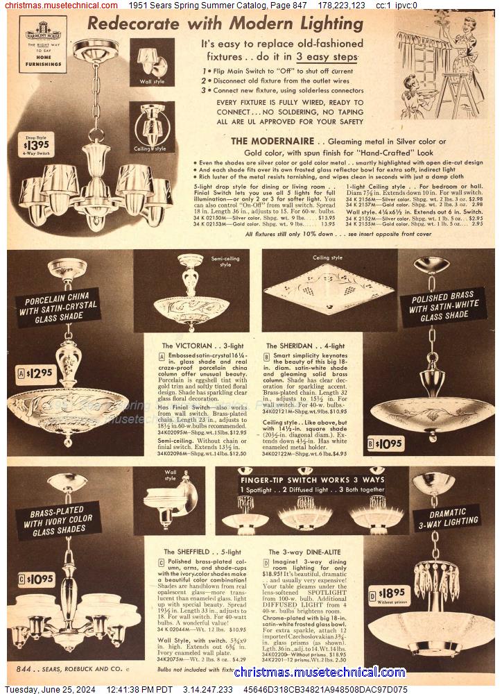 1951 Sears Spring Summer Catalog, Page 847
