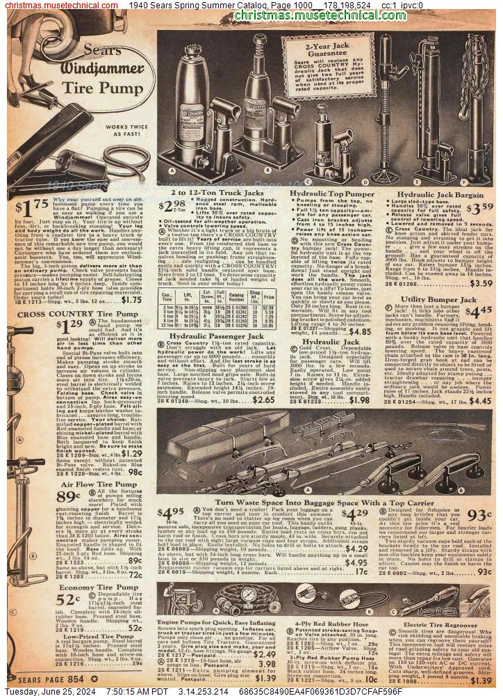 1940 Sears Spring Summer Catalog, Page 1000