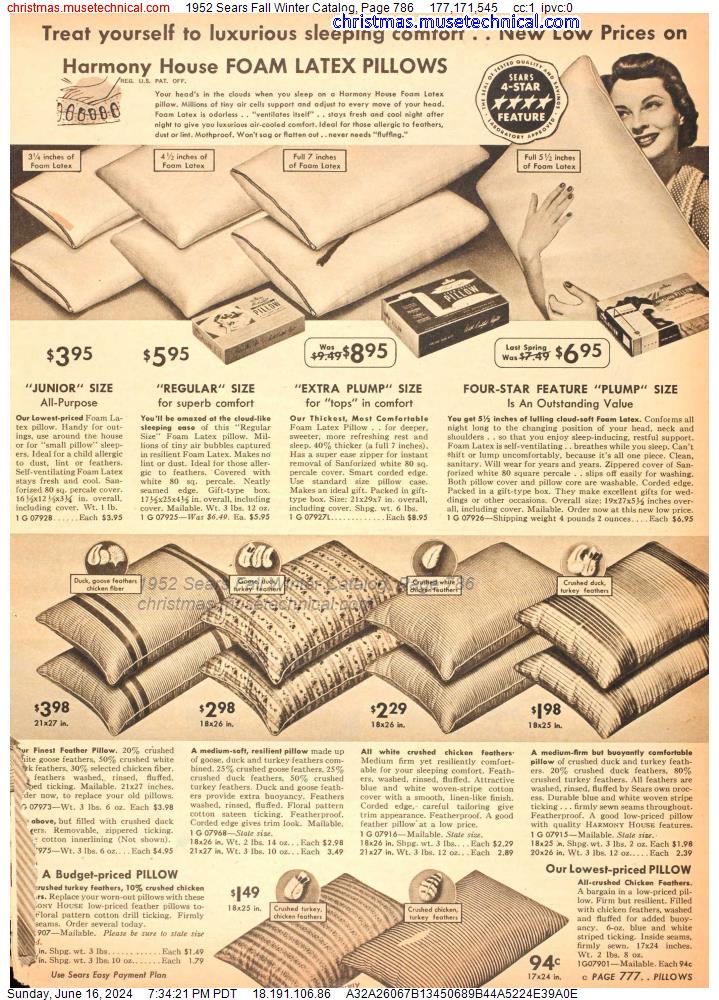 1952 Sears Fall Winter Catalog, Page 786