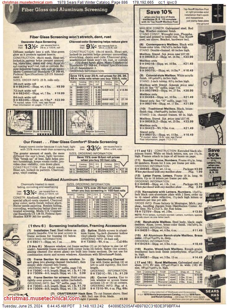 1978 Sears Fall Winter Catalog, Page 886