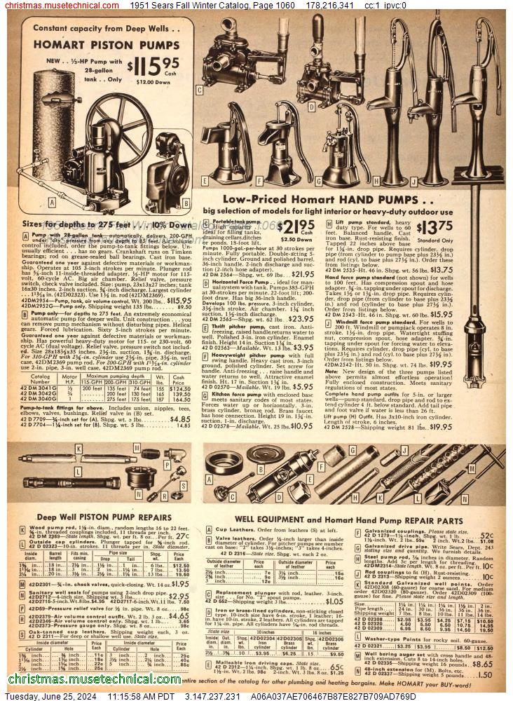 1951 Sears Fall Winter Catalog, Page 1060