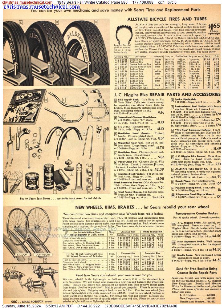 1948 Sears Fall Winter Catalog, Page 580