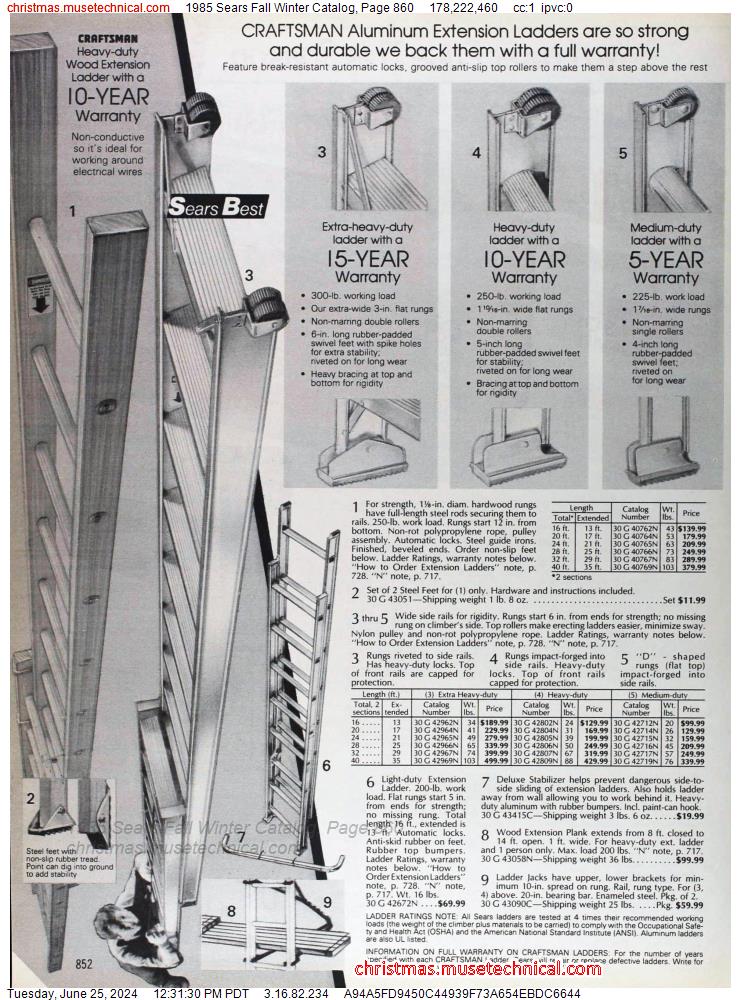 1985 Sears Fall Winter Catalog, Page 860
