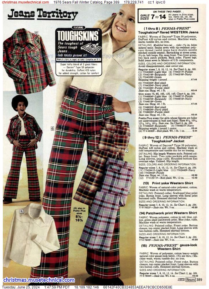 1976 Sears Fall Winter Catalog, Page 389