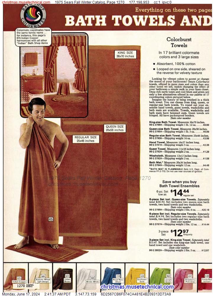 1975 Sears Fall Winter Catalog, Page 1270