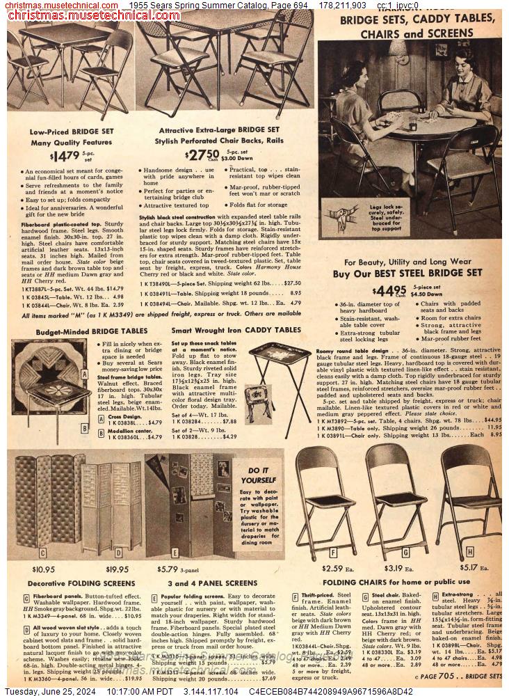 1955 Sears Spring Summer Catalog, Page 694