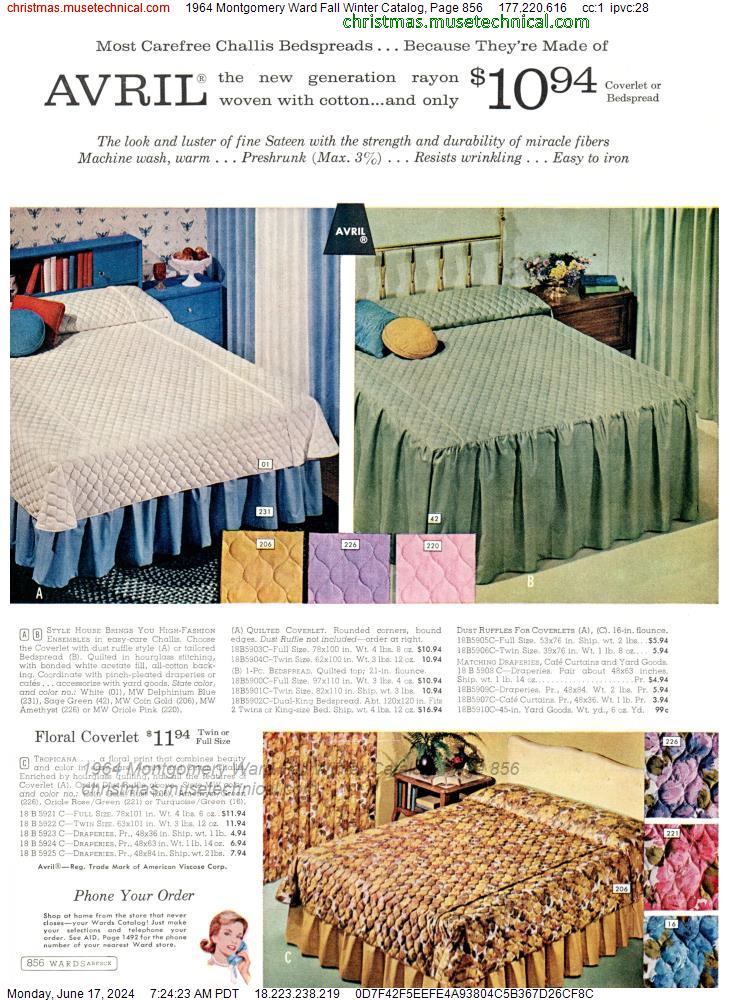 1964 Montgomery Ward Fall Winter Catalog, Page 856
