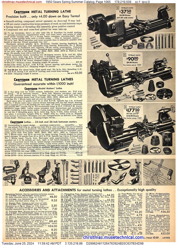 1950 Sears Spring Summer Catalog, Page 1065