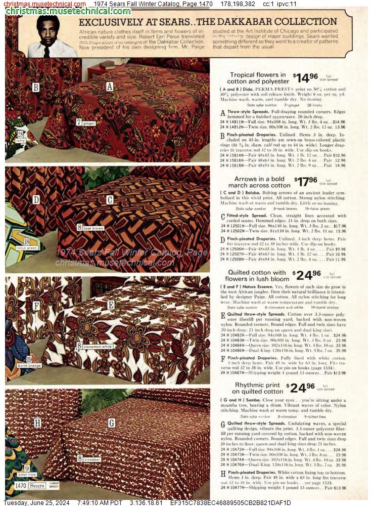 1974 Sears Fall Winter Catalog, Page 1470