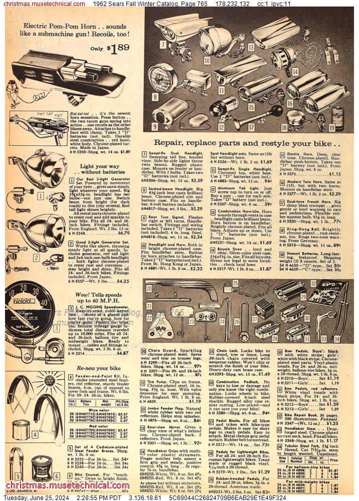 1962 Sears Fall Winter Catalog, Page 765