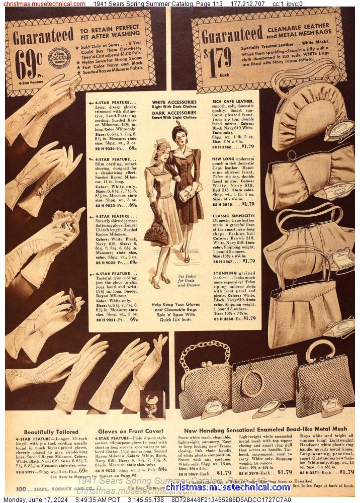 1941 Sears Spring Summer Catalog, Page 113
