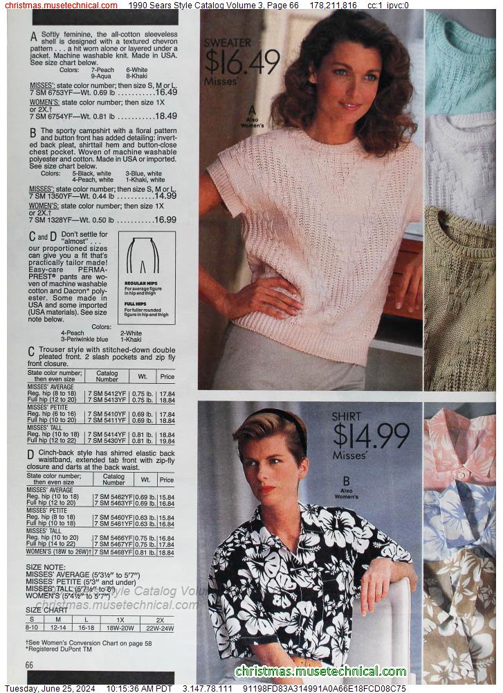 1990 Sears Style Catalog Volume 3, Page 66