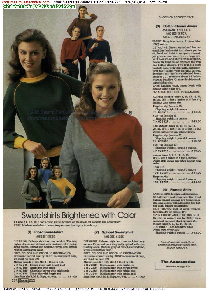 1980 Sears Fall Winter Catalog, Page 274