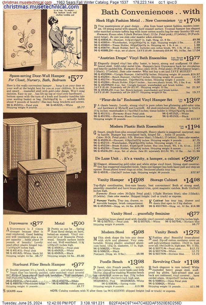 1963 Sears Fall Winter Catalog, Page 1537