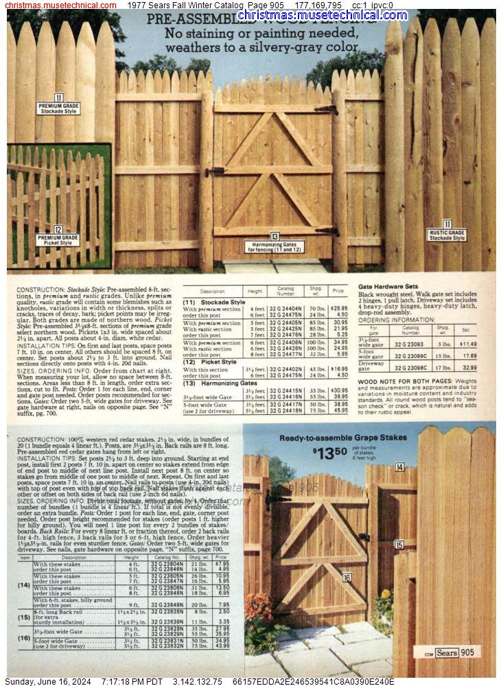 1977 Sears Fall Winter Catalog, Page 905