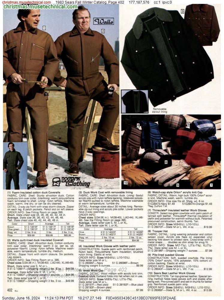 1983 Sears Fall Winter Catalog, Page 402