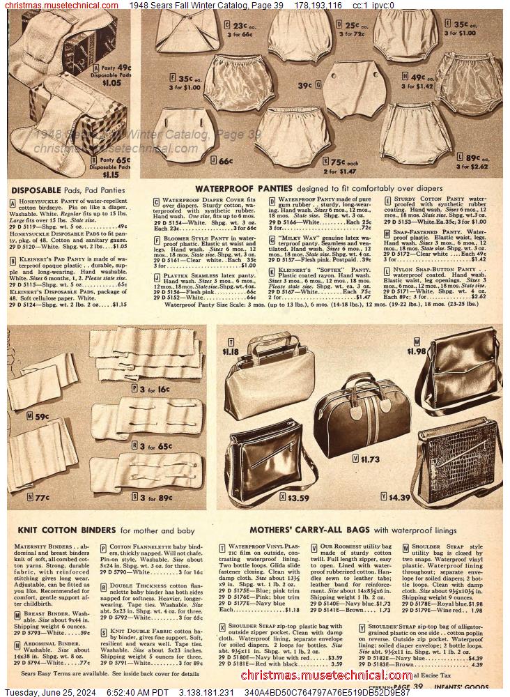 1948 Sears Fall Winter Catalog, Page 39