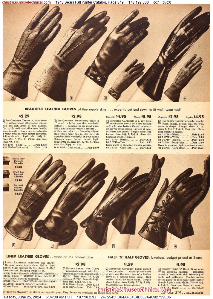 1948 Sears Fall Winter Catalog, Page 319