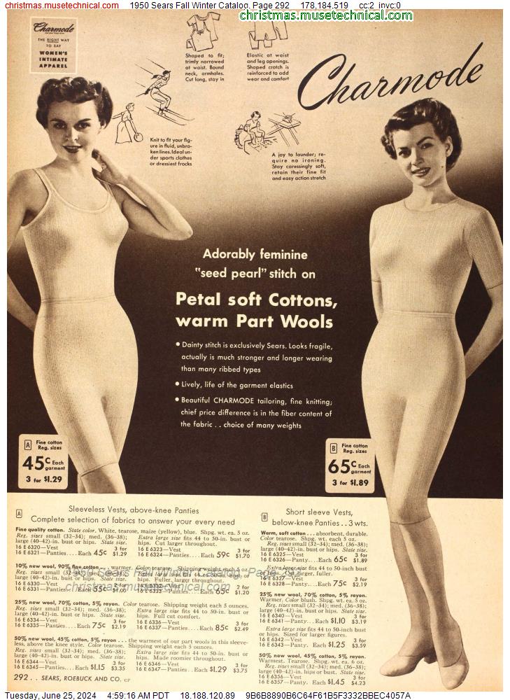 1950 Sears Fall Winter Catalog, Page 292